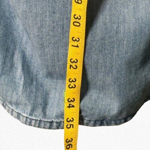 Express Denim Midi Roll Tab Long Sleeve Dress Blue Size Large - Picture 9 of 14